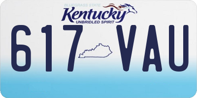 KY license plate 617VAU