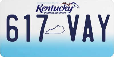 KY license plate 617VAY