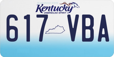 KY license plate 617VBA