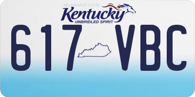 KY license plate 617VBC