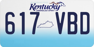 KY license plate 617VBD