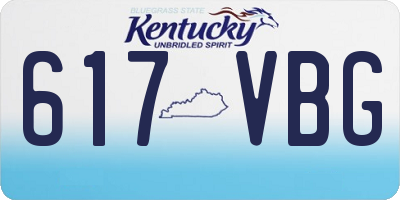 KY license plate 617VBG