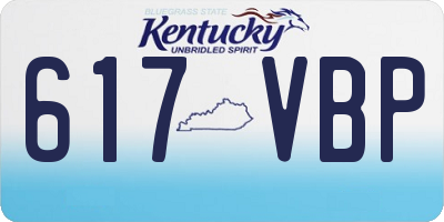 KY license plate 617VBP
