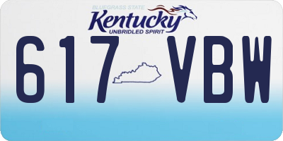 KY license plate 617VBW