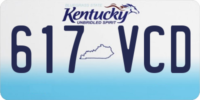 KY license plate 617VCD