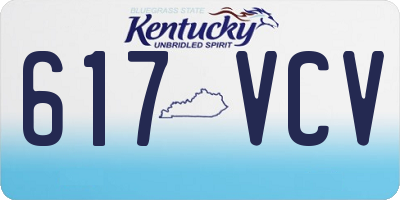 KY license plate 617VCV