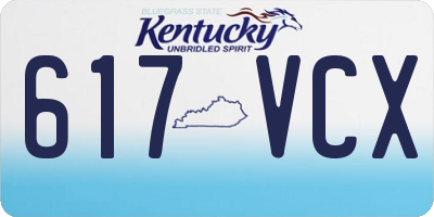 KY license plate 617VCX