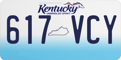 KY license plate 617VCY