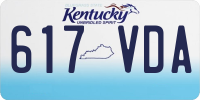 KY license plate 617VDA