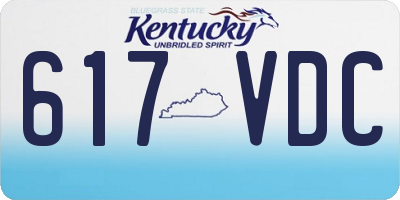 KY license plate 617VDC