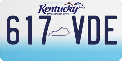 KY license plate 617VDE