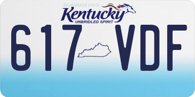KY license plate 617VDF