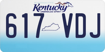 KY license plate 617VDJ