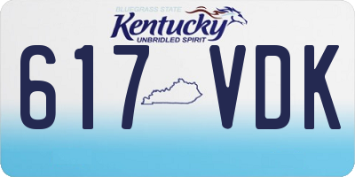 KY license plate 617VDK