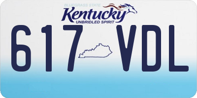 KY license plate 617VDL