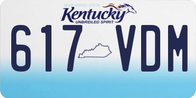 KY license plate 617VDM