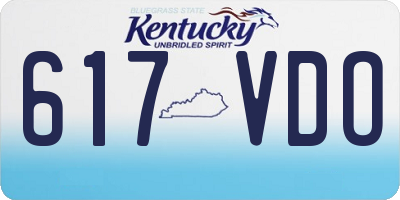 KY license plate 617VDO