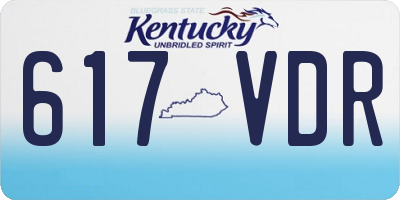 KY license plate 617VDR
