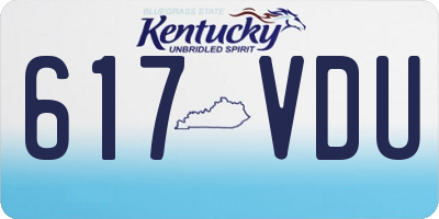 KY license plate 617VDU