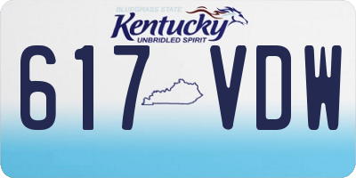 KY license plate 617VDW