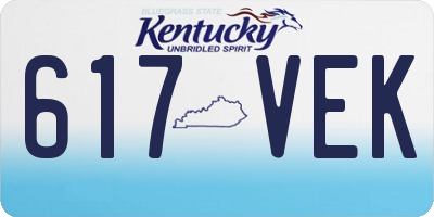 KY license plate 617VEK