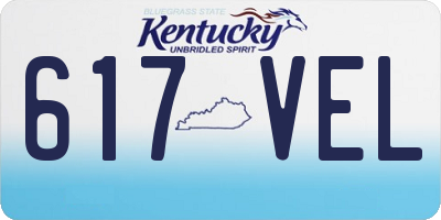 KY license plate 617VEL