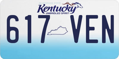 KY license plate 617VEN