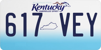 KY license plate 617VEY