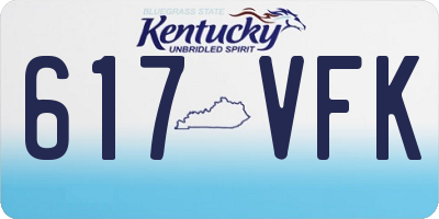KY license plate 617VFK