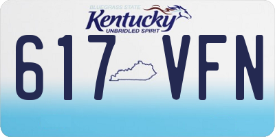 KY license plate 617VFN