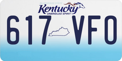 KY license plate 617VFO