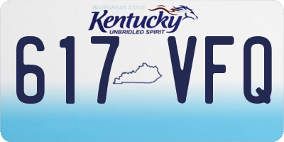 KY license plate 617VFQ