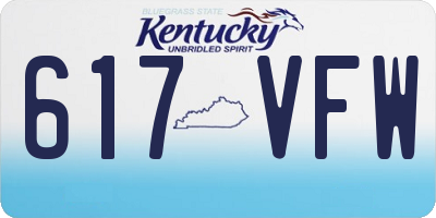 KY license plate 617VFW