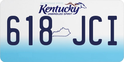 KY license plate 618JCI