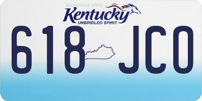 KY license plate 618JCO