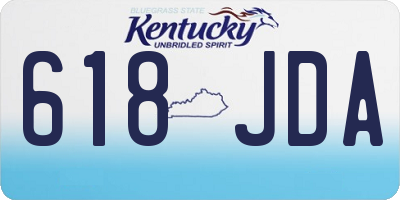 KY license plate 618JDA