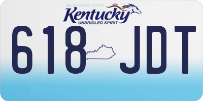 KY license plate 618JDT