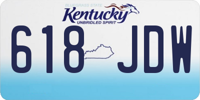 KY license plate 618JDW