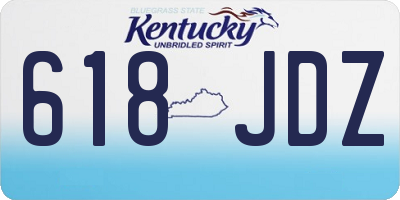 KY license plate 618JDZ