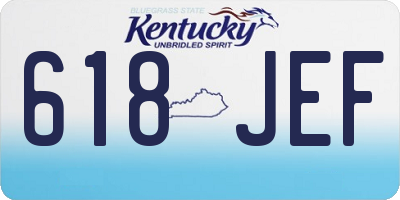 KY license plate 618JEF