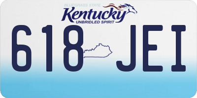 KY license plate 618JEI
