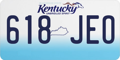 KY license plate 618JEO