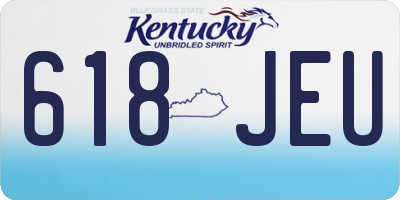 KY license plate 618JEU