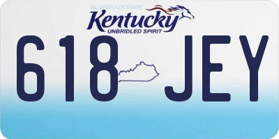 KY license plate 618JEY