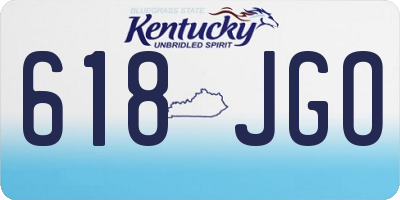 KY license plate 618JGO