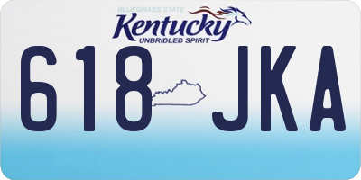 KY license plate 618JKA