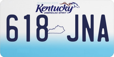 KY license plate 618JNA