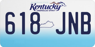 KY license plate 618JNB