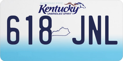 KY license plate 618JNL