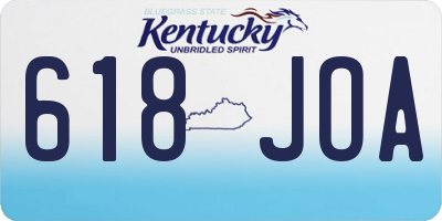 KY license plate 618JOA